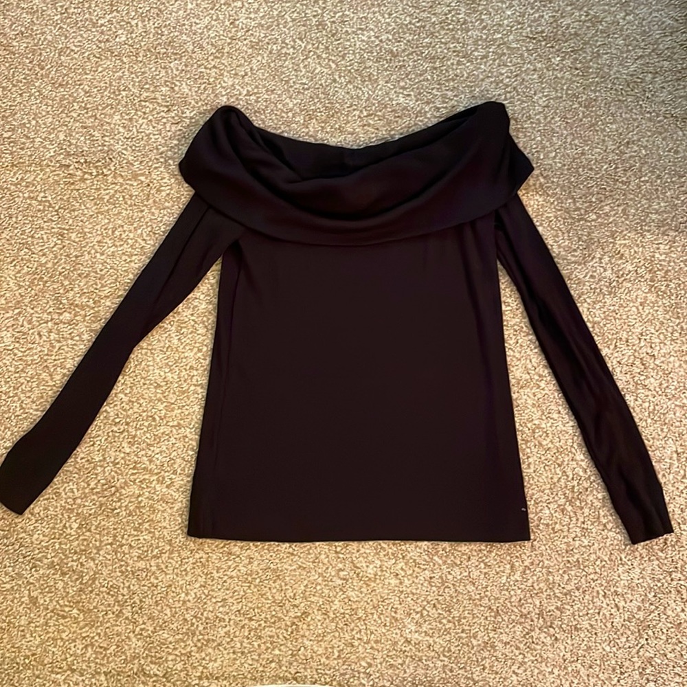 Soft off shoulder Ribbed Black Top
